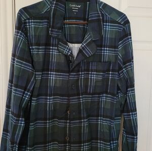 Blue and Green Plaid Shirt